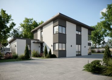 Aventura | Pultdach-Stadtvilla mit Übereckfenstern und Doppelgarage